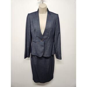 Antonion Melani Women's Pencil Skirt & Tailored Blazer Set, Size 2 In Navy Color